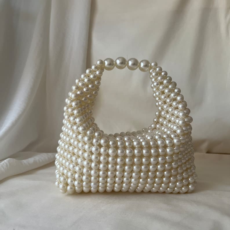 Pearl Oasis Creamy Pearl Bucket Bag by Glorious